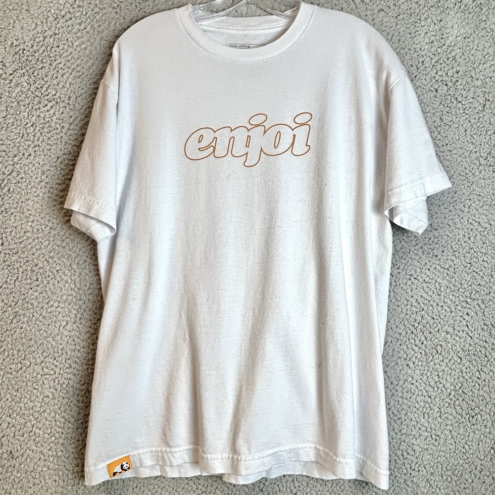 Vintage Y2k Enjoi Skateboards Script Logo T-shirt Mens Size Large